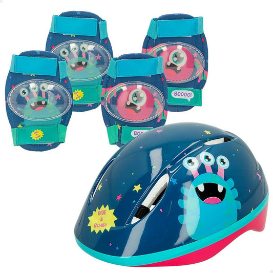 Colorbaby Set Van Helm En Kniebeschermers Colorbaby Monster (4 Stuks)