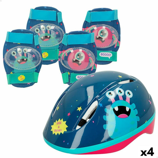 Colorbaby Set Van Helm En Kniebeschermers Colorbaby Monster (4 Stuks)
